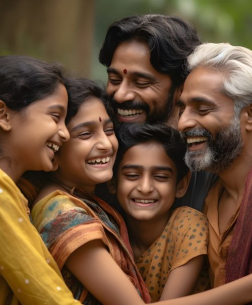 happy indian family spending time together in the park on autumn day. International Day of Families